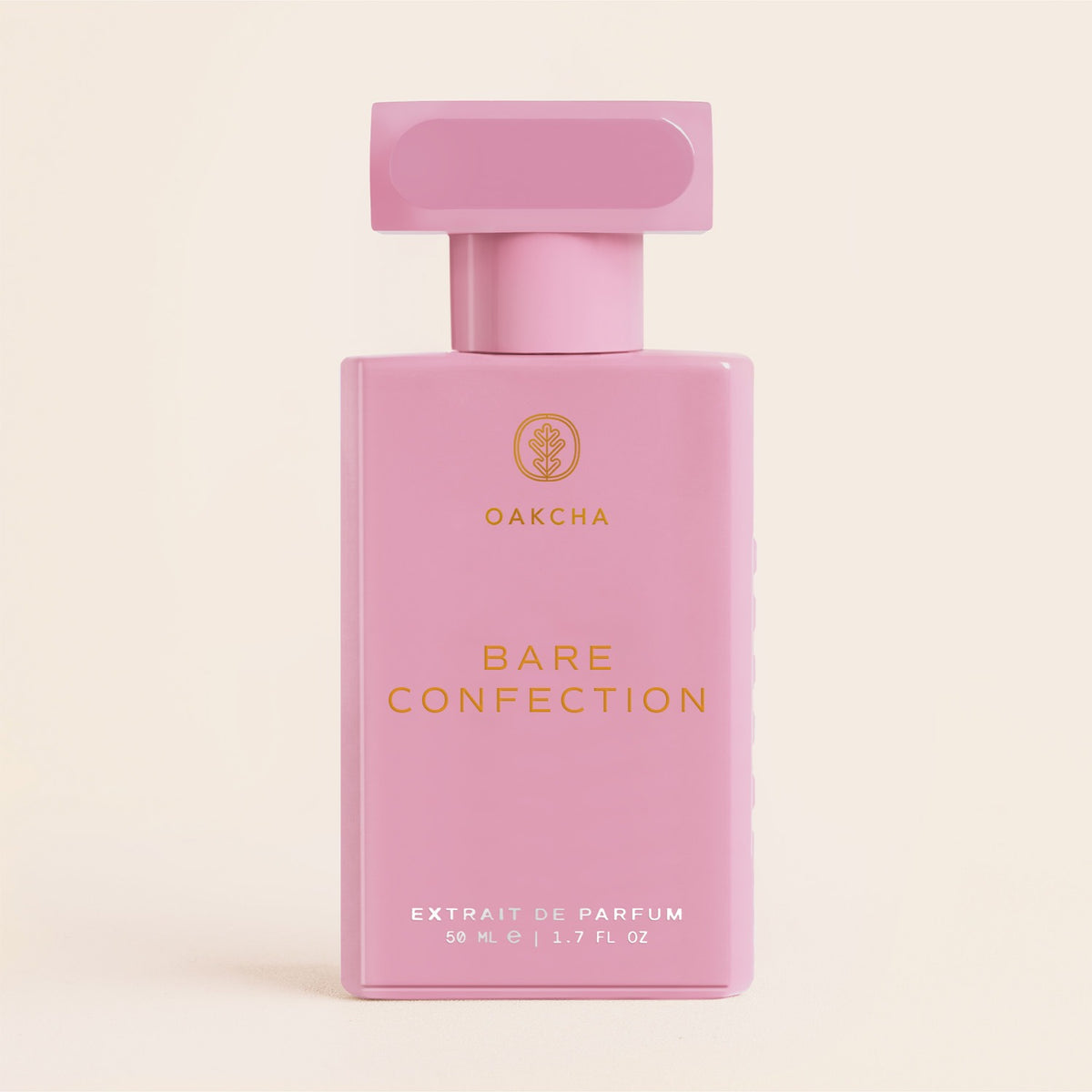 Front view of Bare Confection Extrait de Parfum bottle, 50 mL