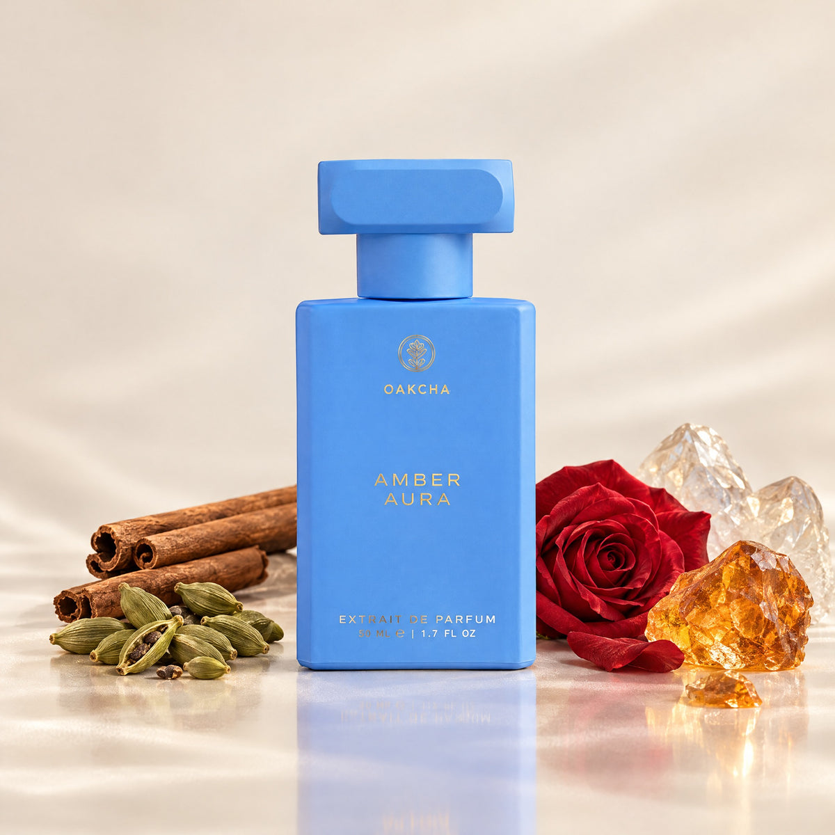 Amber Aura bottle with notes