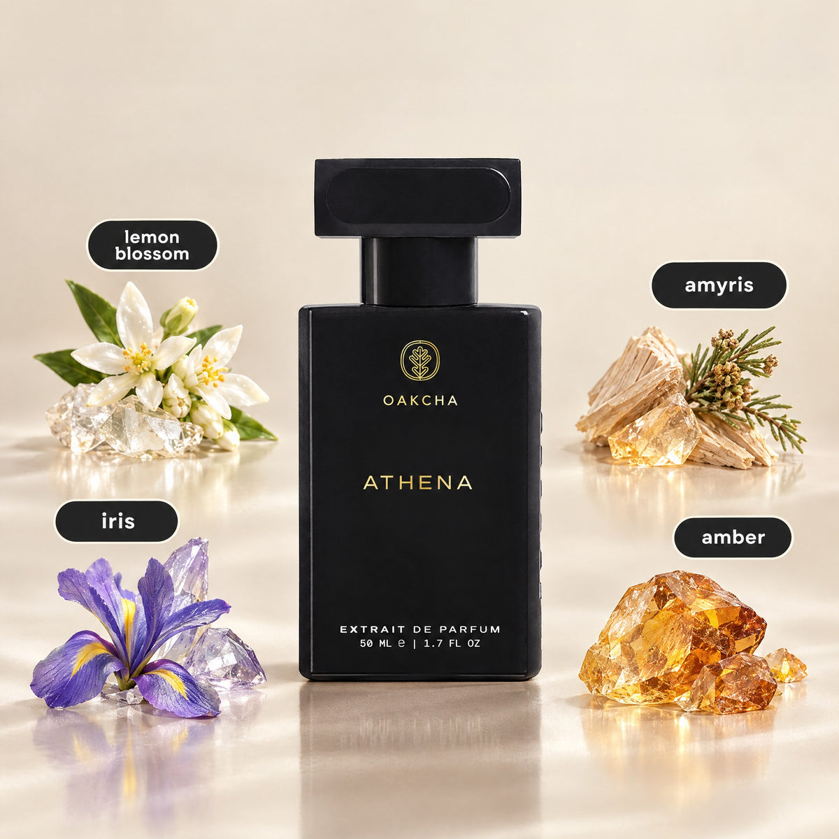 Athena bottle with notes