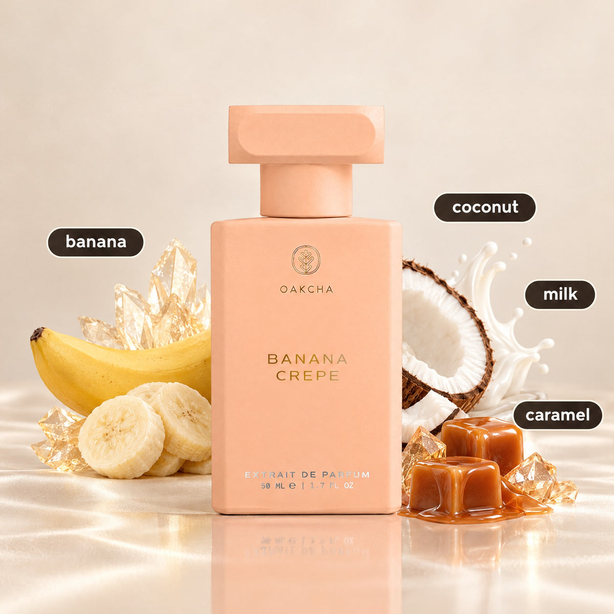 Banana Crepe bottle with notes