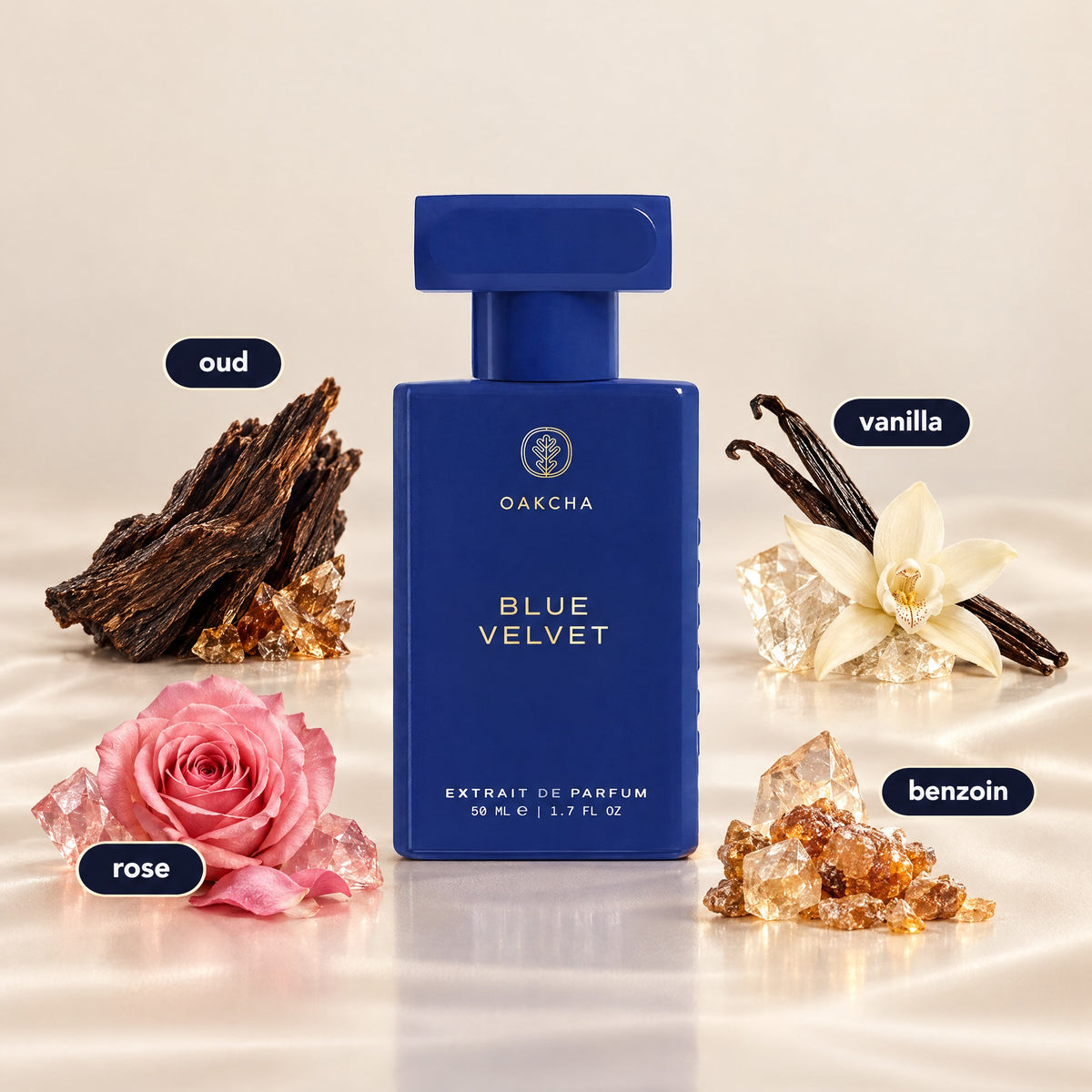 Blue Velvet bottle with notes
