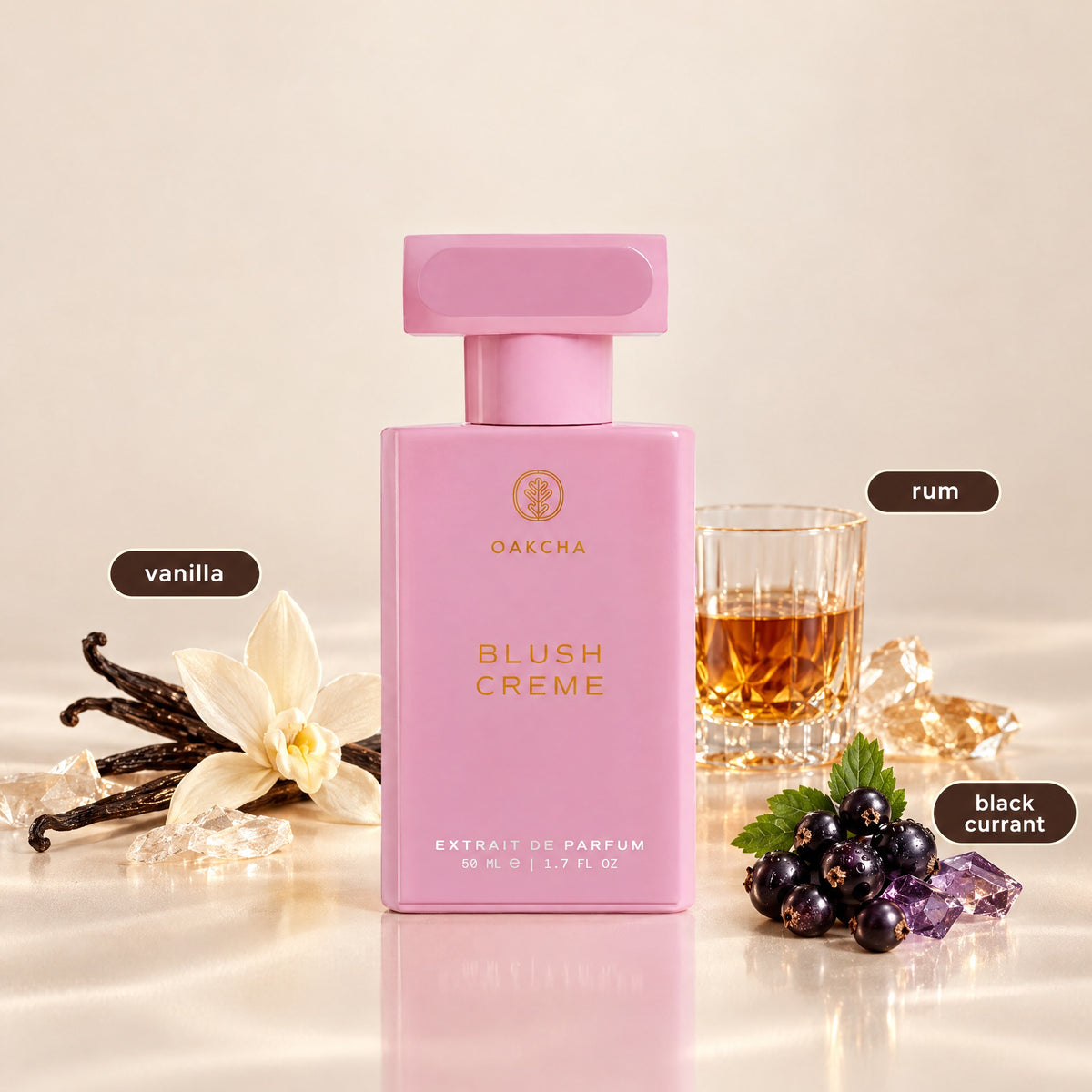 Blush Creme bottle with notes
