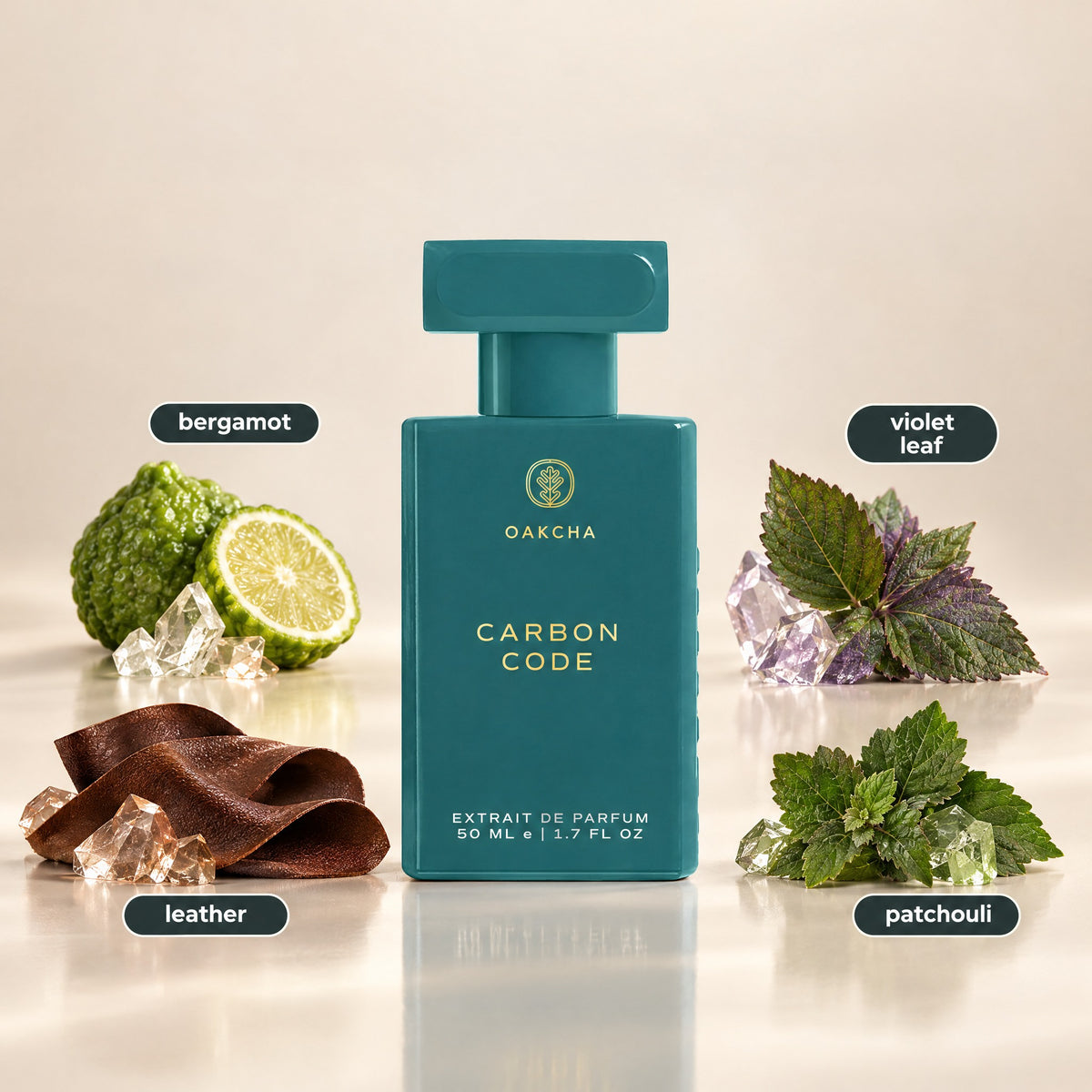 Carbon Code bottle with notes