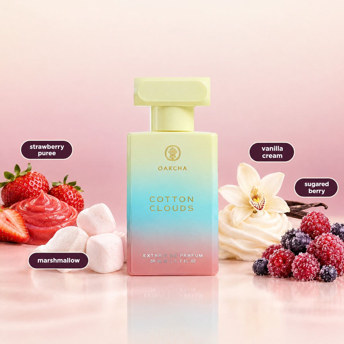 Cotton Clouds bottle with notes