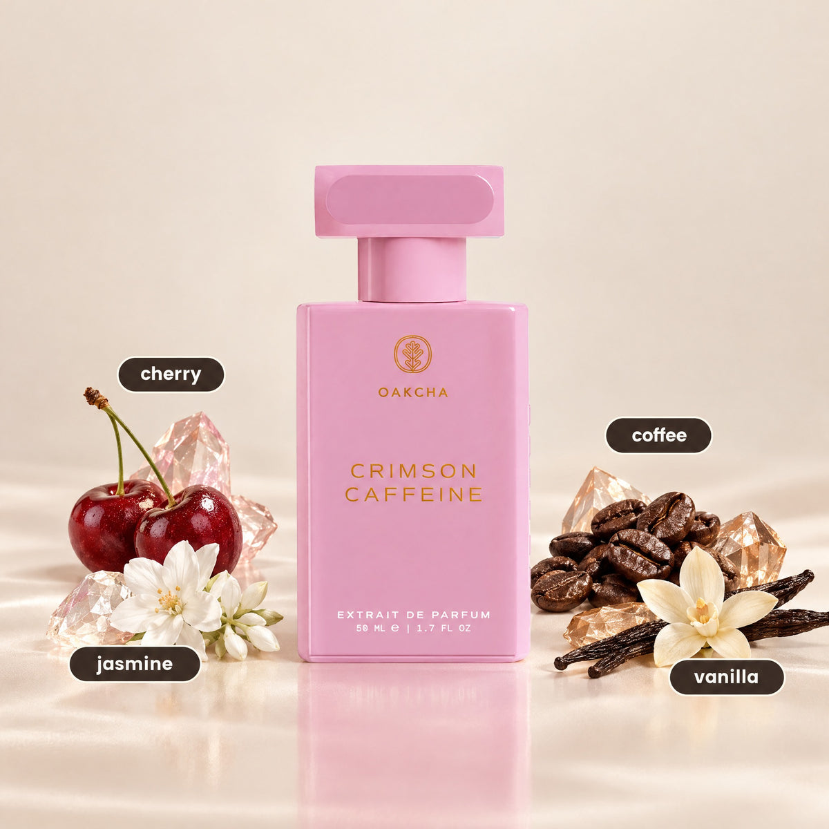 Crimson Caffeine bottle with notes
