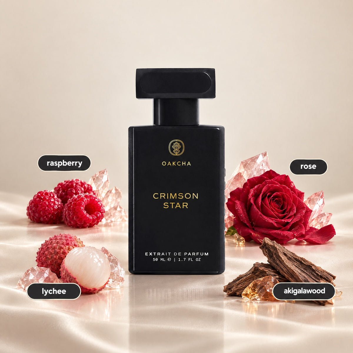 Crimson Star bottle with notes