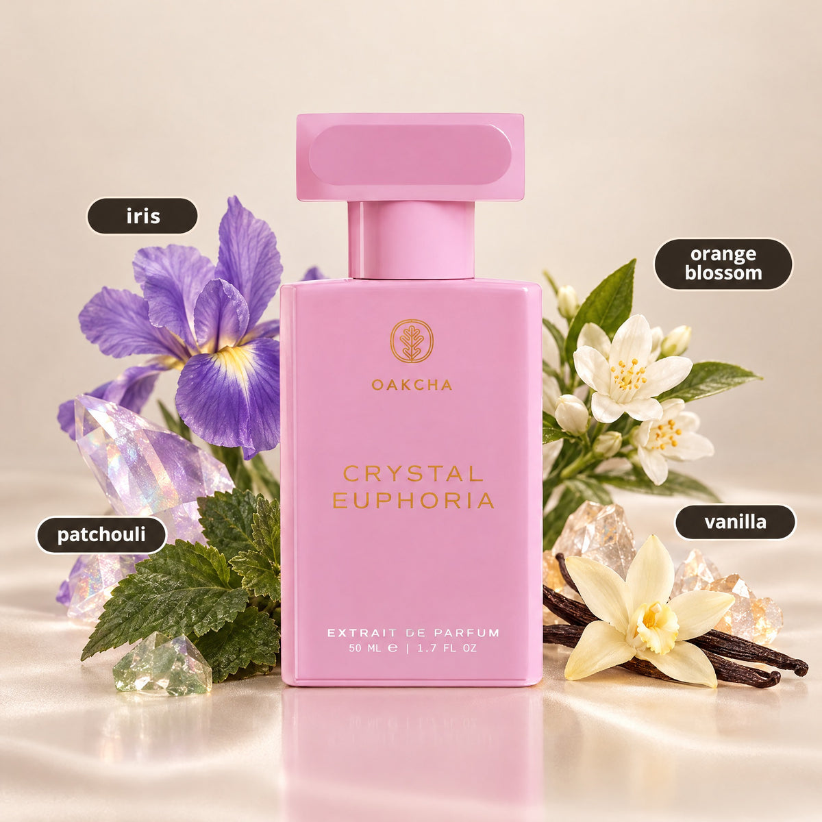 Crystal Euphoria bottle with notes