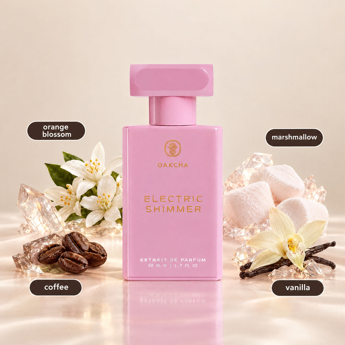 Electric Shimmer bottle with notes