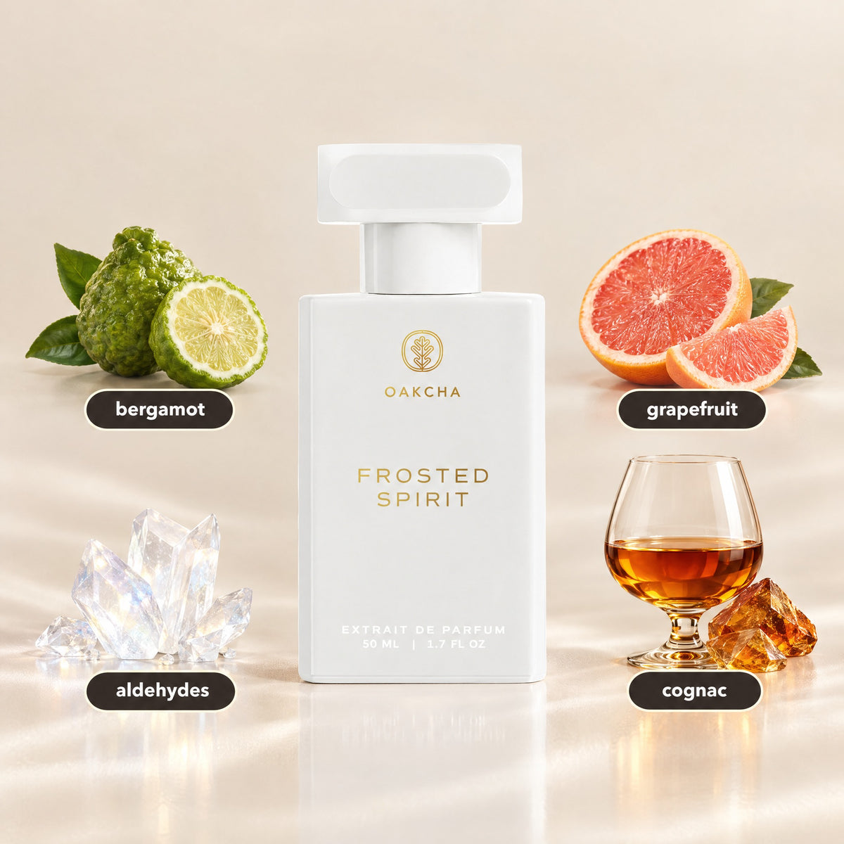 Frosted Spirit bottle with notes