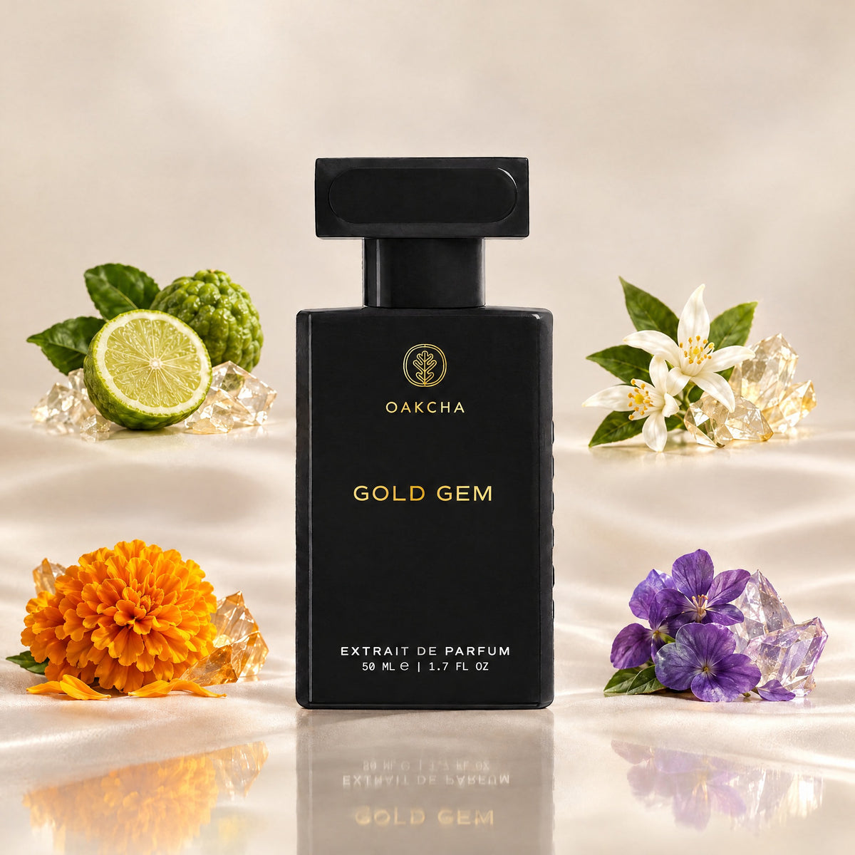 Gold Gem bottle with notes