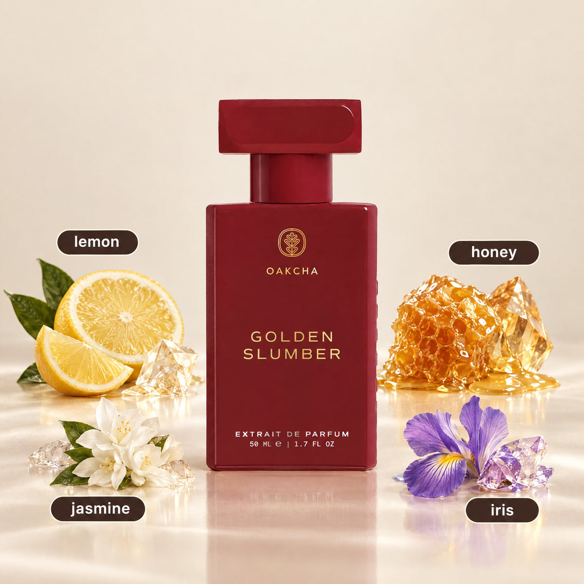 Golden Slumber bottle with notes