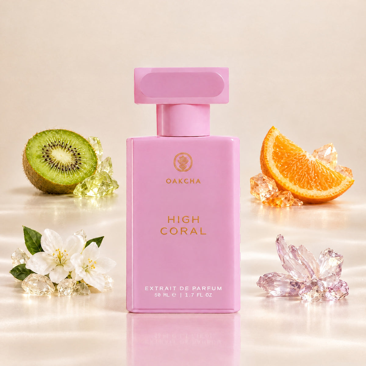 High Coral bottle with notes