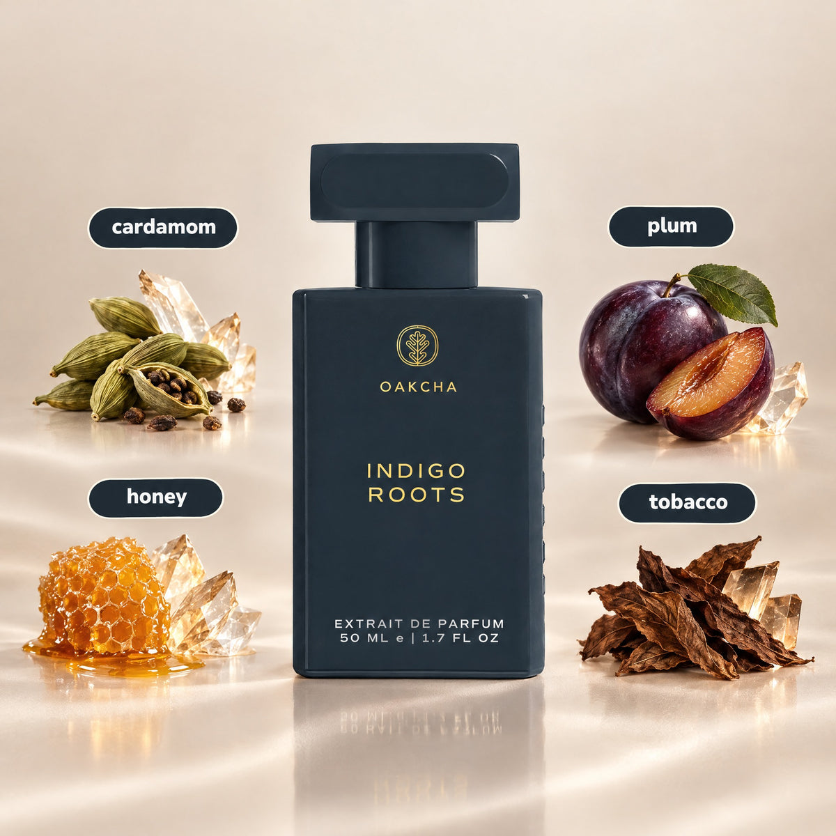 Indigo Roots bottle with notes