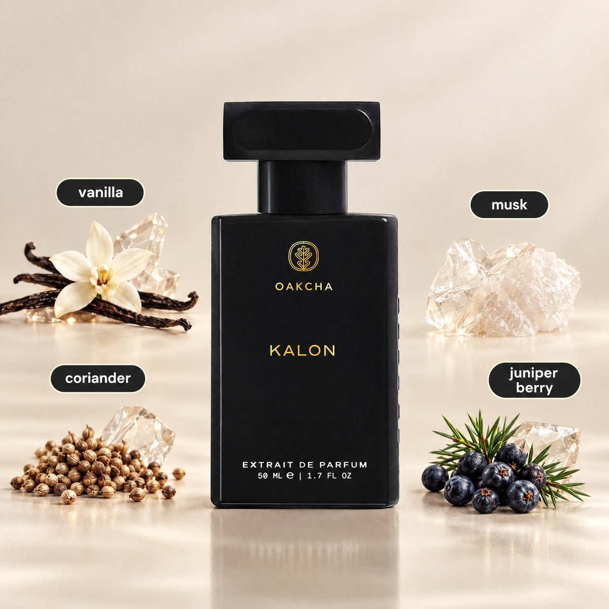Kalon bottle with notes