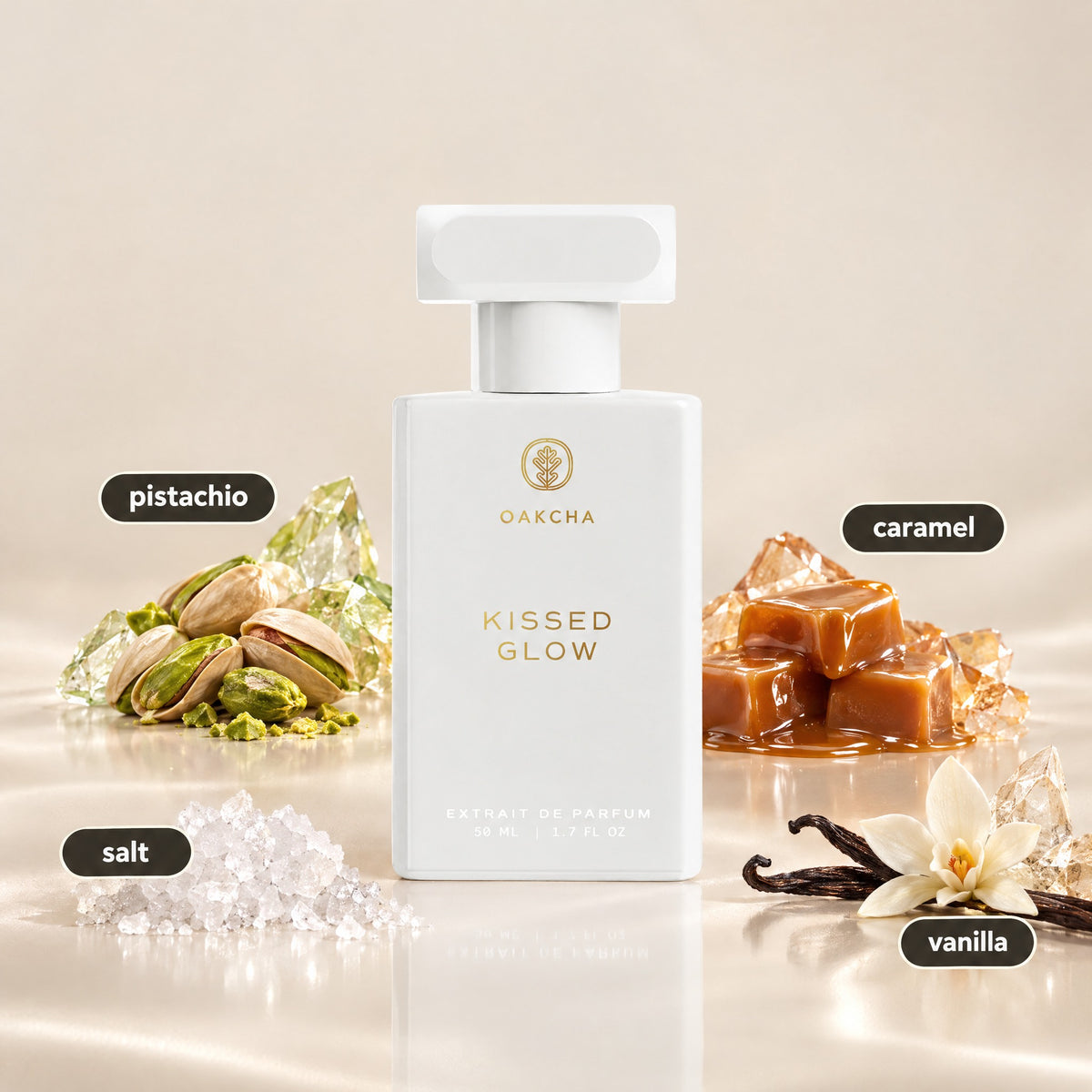 Kissed Glow bottle with notes