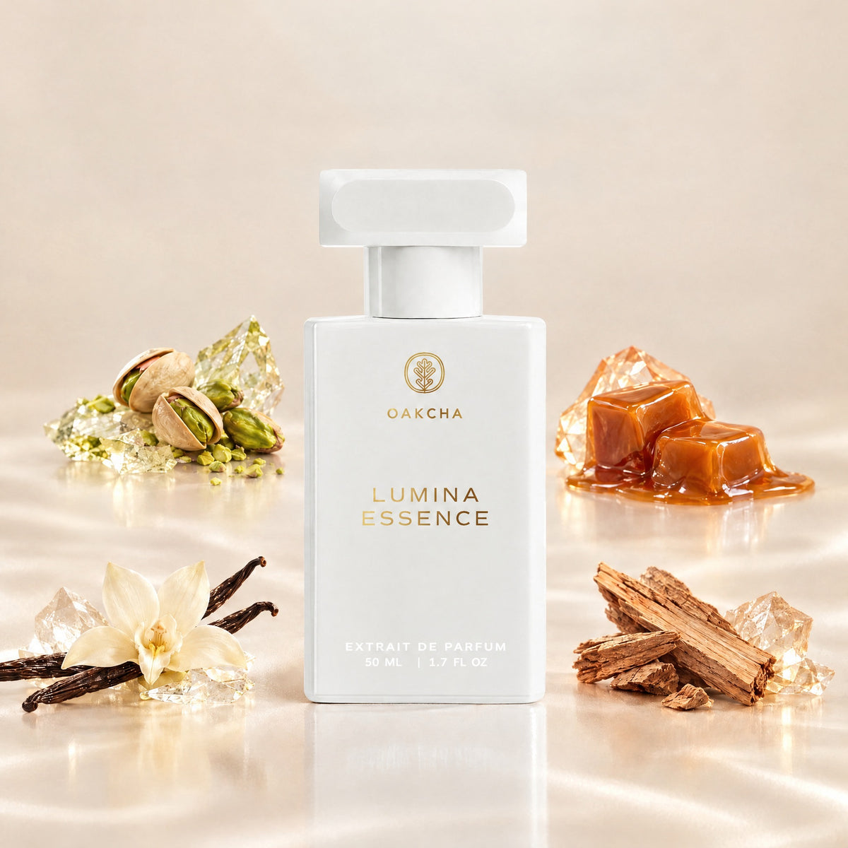 Lumina Essence bottle with notes