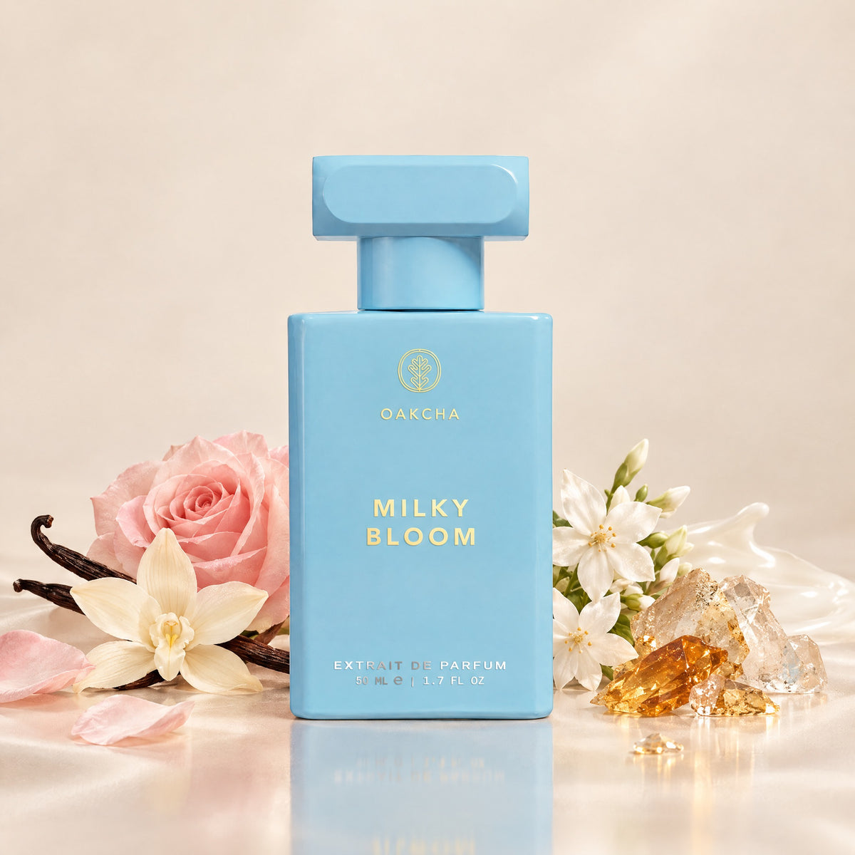 Milky Bloom bottle with notes