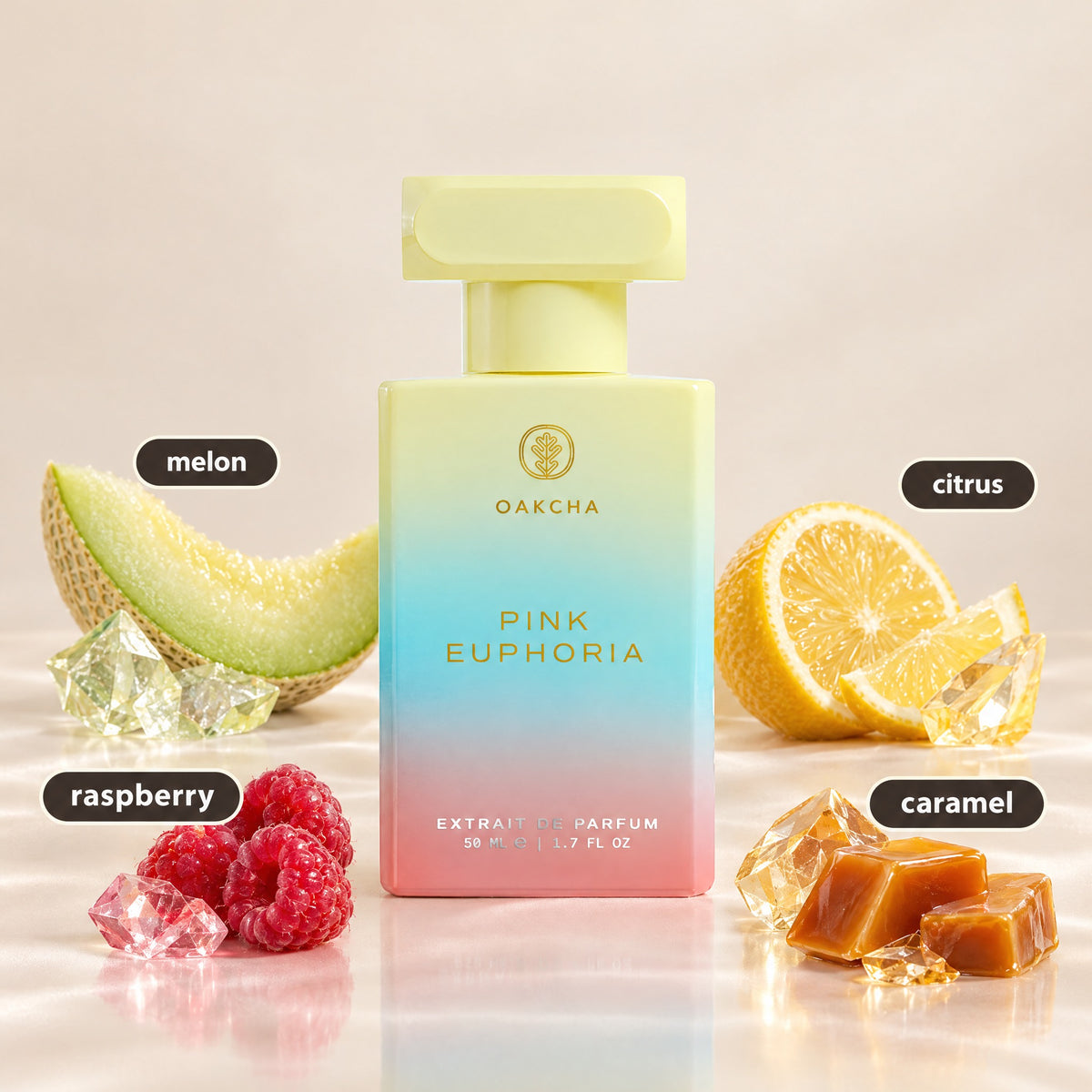 Pink Euphoria bottle with notes