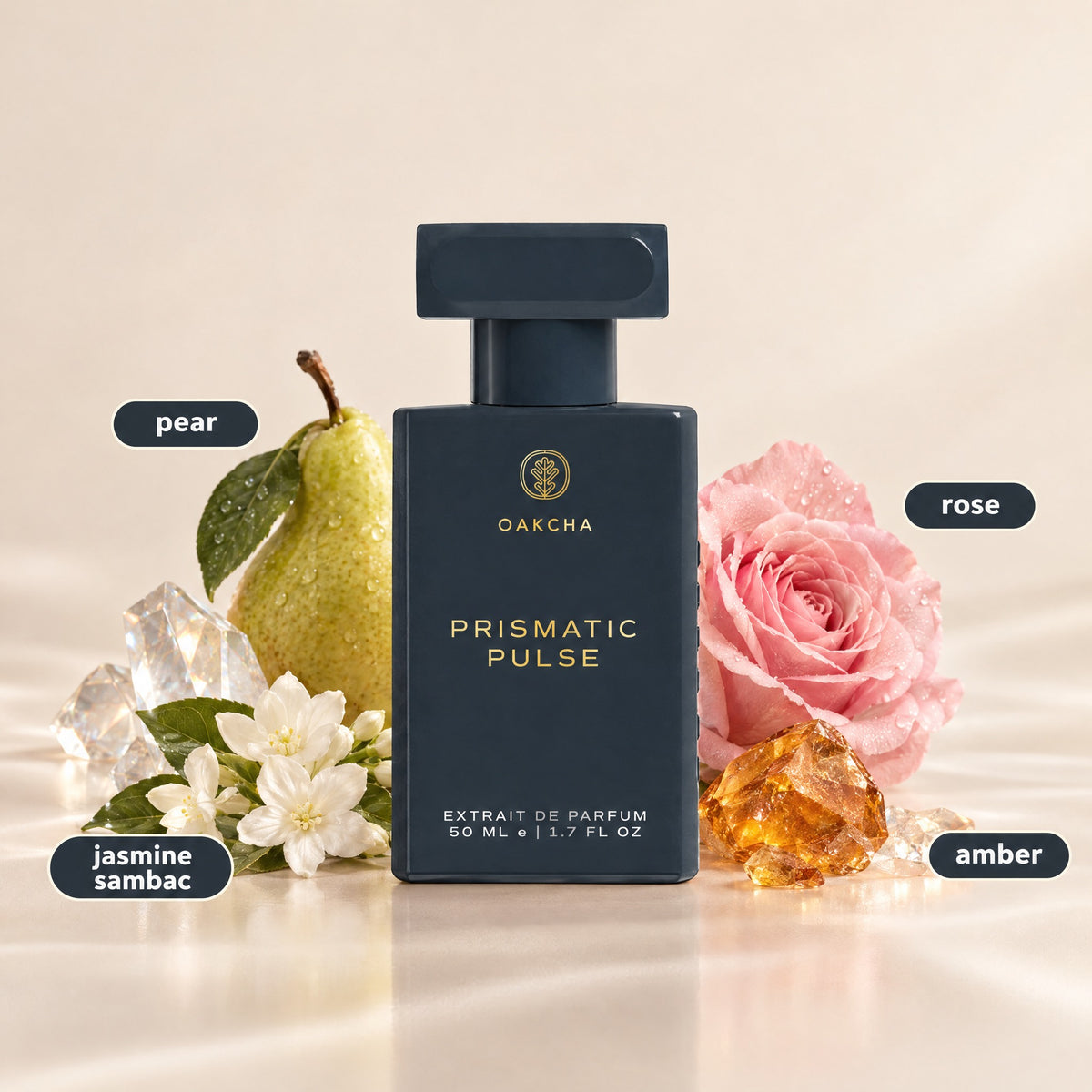 Prismatic Pulse bottle with notes