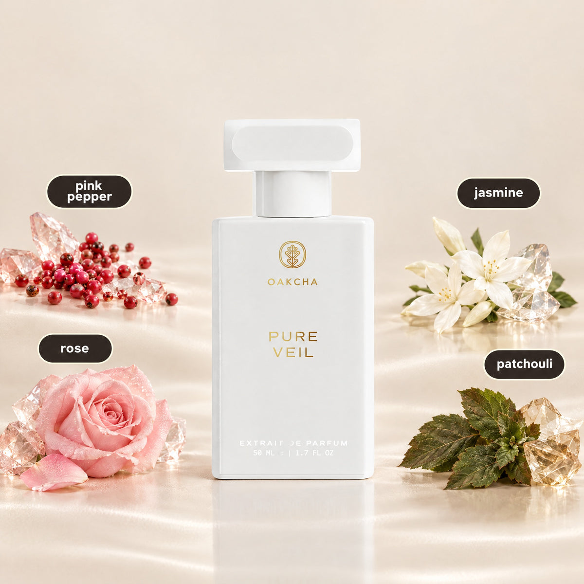 Pure Veil bottle with notes