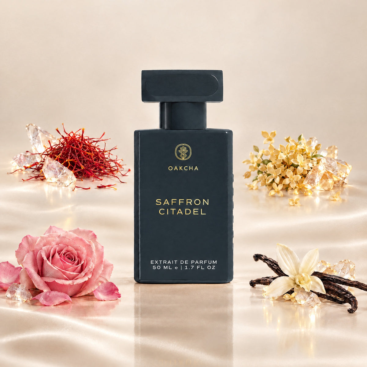 Saffron Citadel bottle with notes