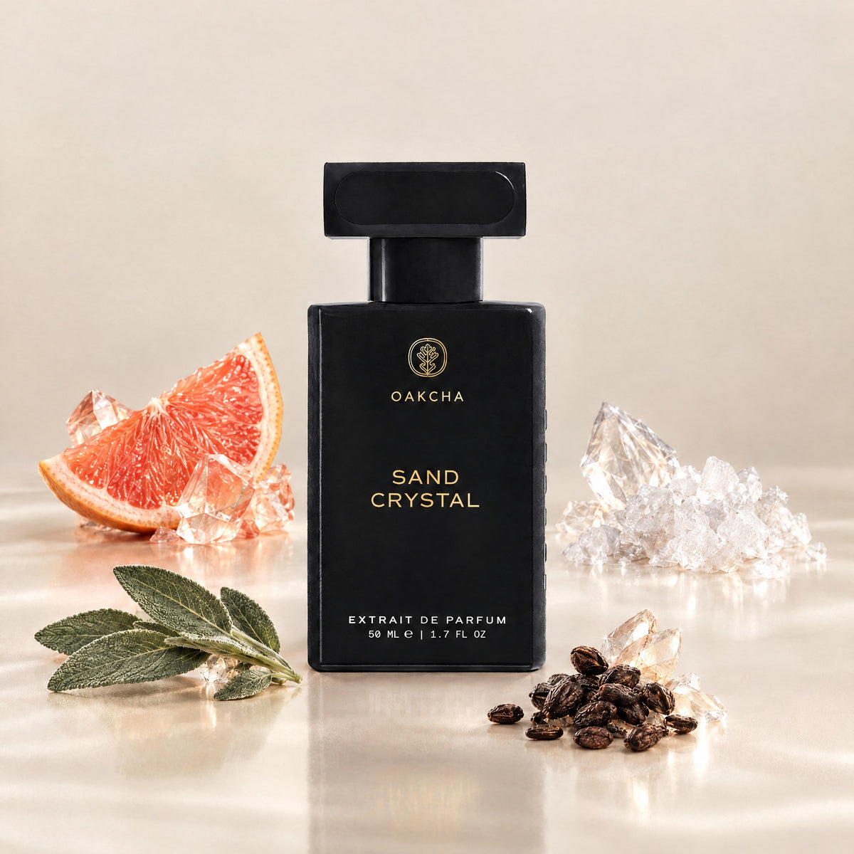 Sand Crystal bottle with notes