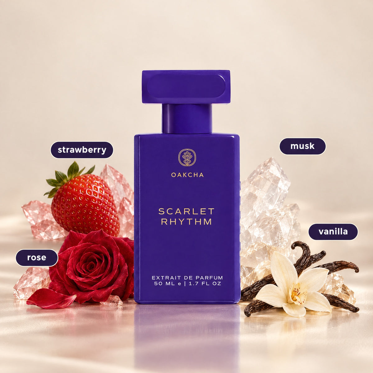 Scarlet Rhythm bottle with notes