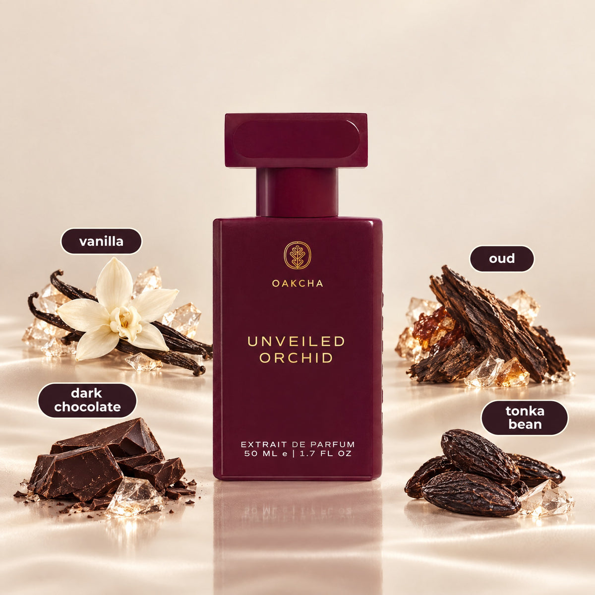 Unveiled Orchid bottle with notes