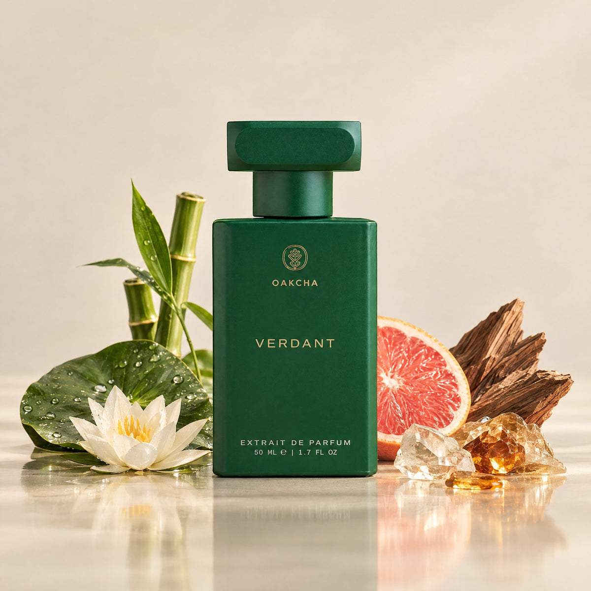 Verdant bottle with notes