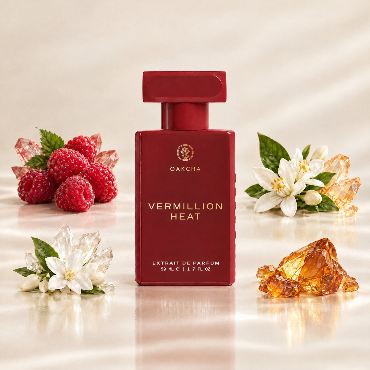Vermillion Heat bottle with notes