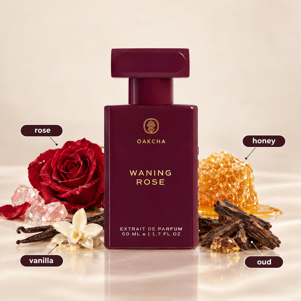 Waning Rose bottle with notes
